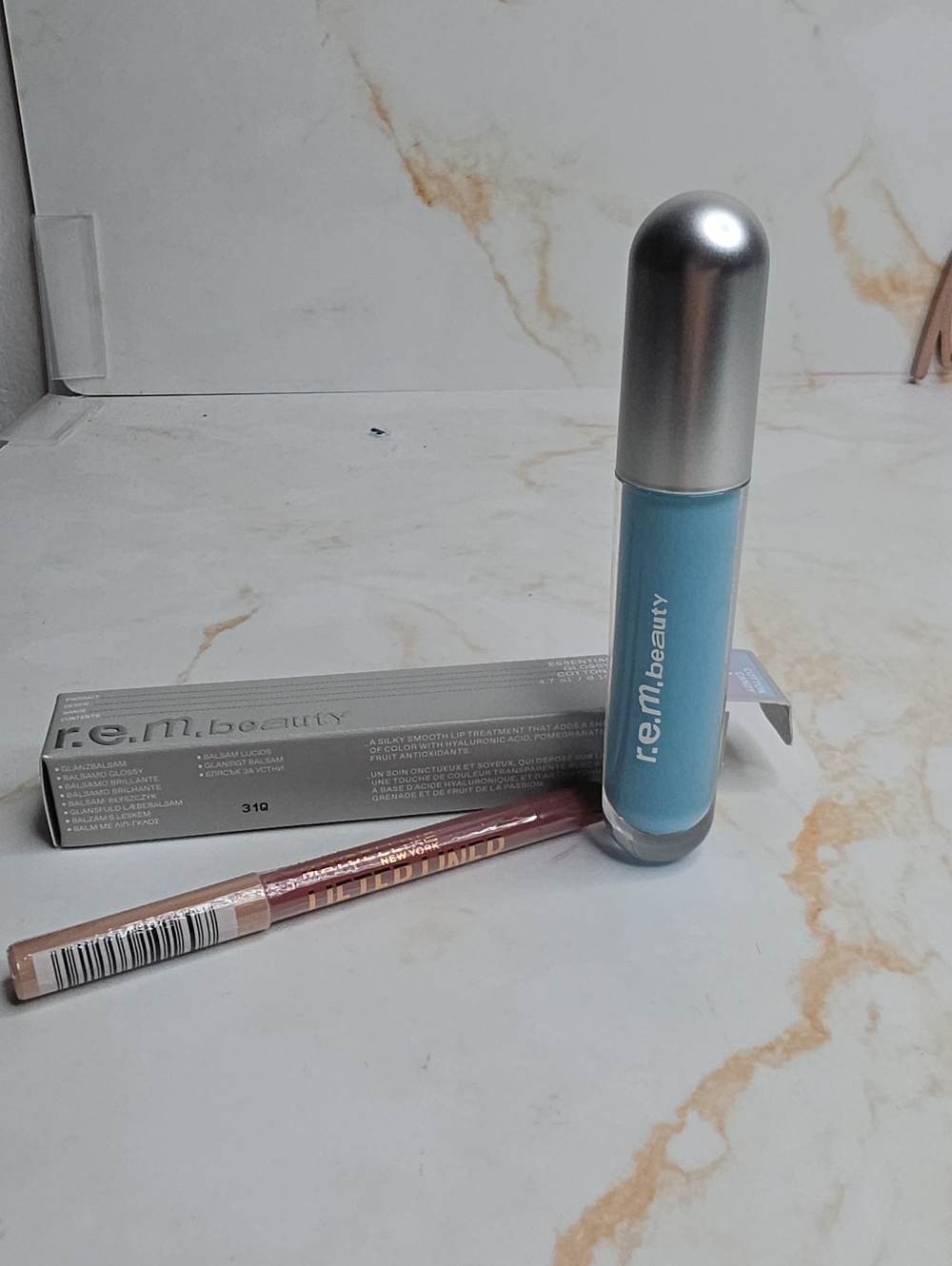 Rem Beauty Essential Drip Cotton Candy And Maybelline Liner